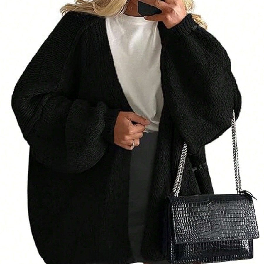 Women's knitted top - European casual sweater coat