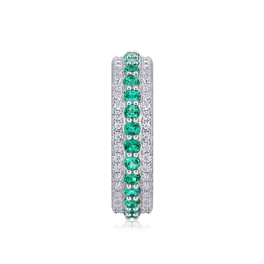 silver emerald ring