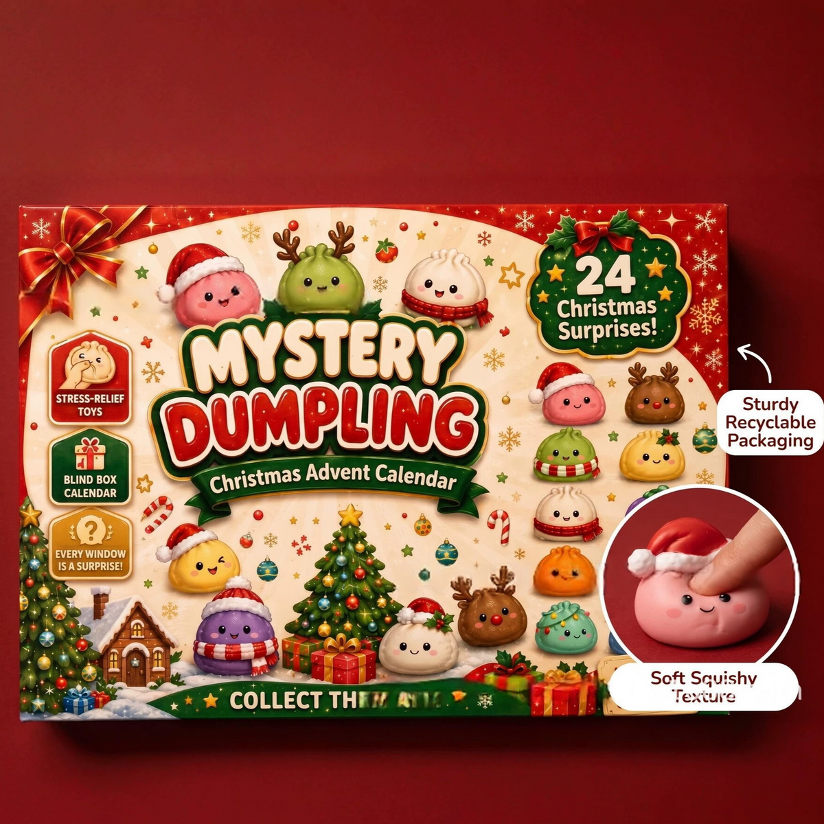 Christmas Squishies Advent Calendar 24-Day Surprise Gift Box