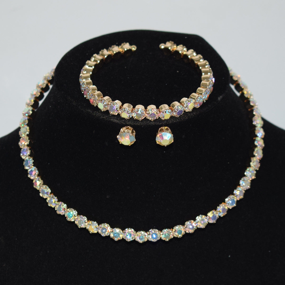 Zircon Water Drop Necklace Earrings