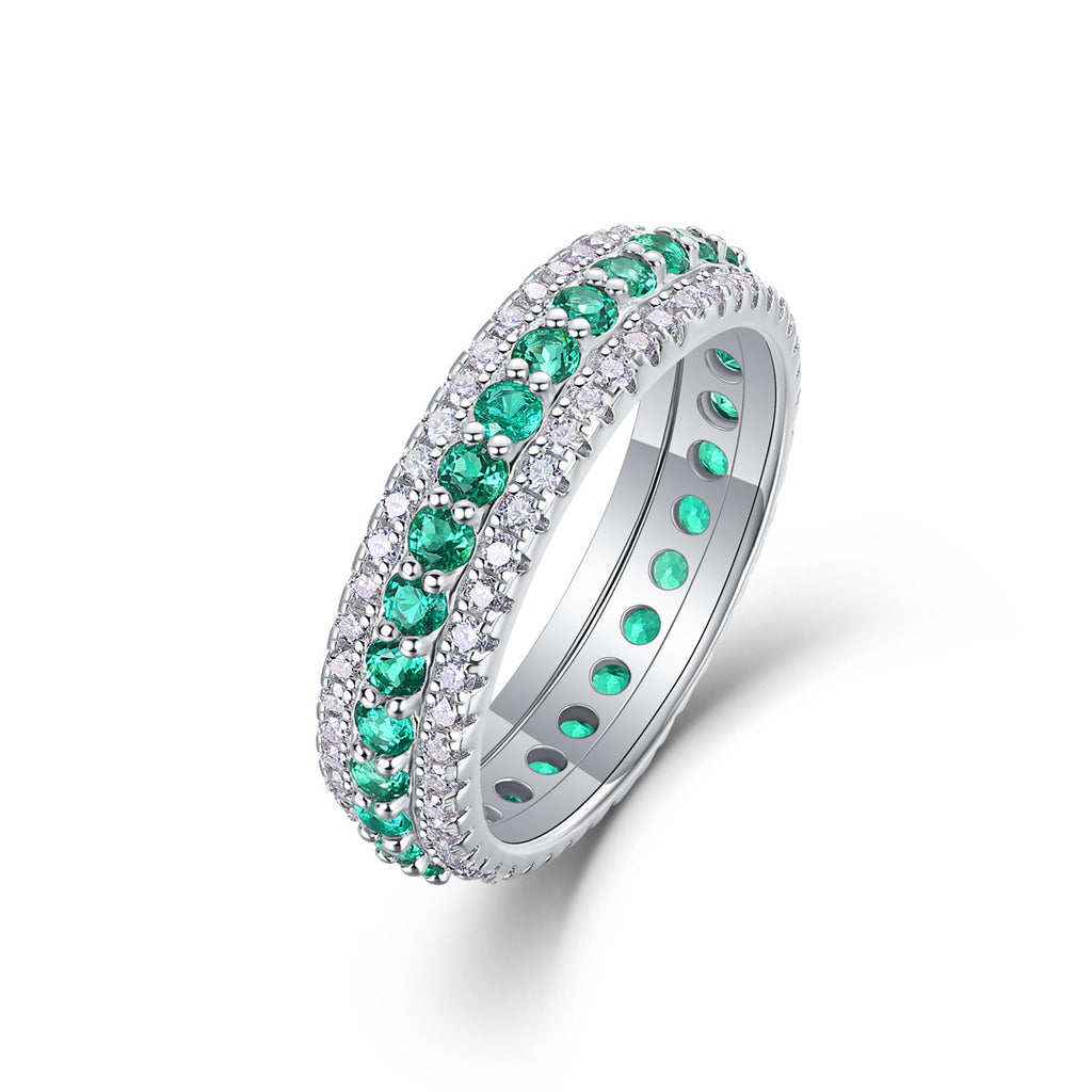 silver emerald ring