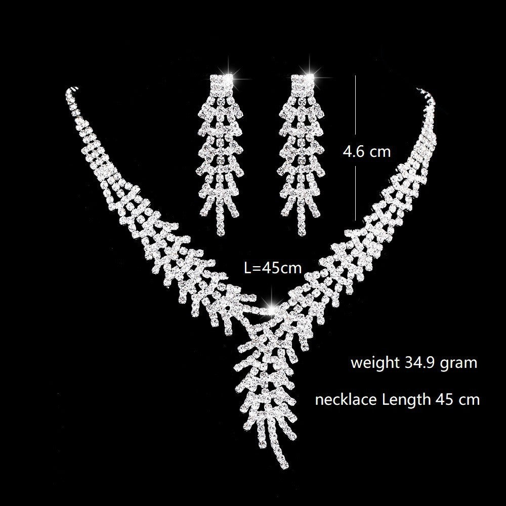 Rhinestone Bridal Jewelry Set with Tassel Design